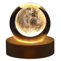 Lâmpada De Cristal 3D USB Luz Noturna Projeções Planetárias Galáxia Atmosfera Aconchegante Luz