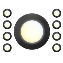 Lâmpada de disco LED preta JULLISON, pacote com 8 polegadas, 15 W, regulável