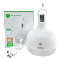 Lâmpada de Emergência Led Potência 48W com Bateria Embutida 5V 6000mAh Carregamento Micro USB