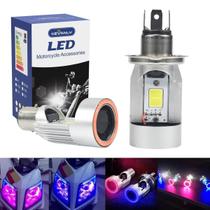 Lâmpada De Farol LED H4 Azul E Vermelha Para Motocicleta, Ba20d, Olho De Anjo DRL HS1 H6 Para UTV Lâmpada De Farol LED H4 Azul E Vermelha Para Motocicleta, Ba20d, Olho De Anjo DRL HS1 H6 Para UTV