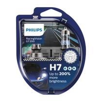Lâmpada de farol Philips RacingVision GT200 H7 +conjunto de 200%