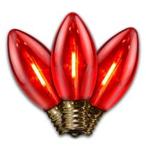 Lâmpada de filamento C9 Holiday Bright Lights Transparent Red, pacote com 25