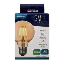 Lâmpada de Filamento Led G80 4W 2200K E27 Bivolt - GMH - LG80-SC-4W