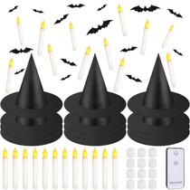 Lâmpada de Halloween Joottuan 12 Witch Hats, conjunto de 12 velas LED