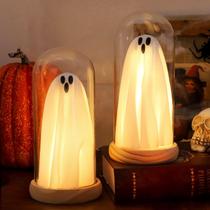 Lâmpada de Halloween Odewhine Ghosts in Glass Domes, pacote com 2