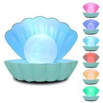 Lâmpada de humor LKUA Shell Pearl Night Light RGB de 8 cores