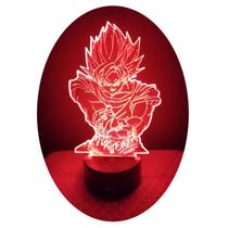 Lâmpada de ilusão 3D Goku Kamehameha 7 cores LED