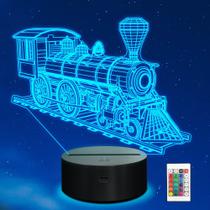 Lâmpada de ilusão 3D Night Light Ammonite Train para quarto de crianças