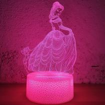 Lâmpada de ilusão 3D Night Light i-Chony Princess para meninas