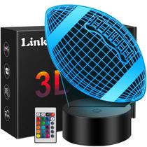 Lâmpada de ilusão 3D Night Light Linkax Football com 16 cores Lâmpada de ilusão 3D Night Light Linkax Football com 16 cores
