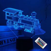 Lâmpada de ilusão 3D Night Light Train para crianças com controle remoto Lâmpada de ilusão 3D Night Light Train para crianças com controle remoto