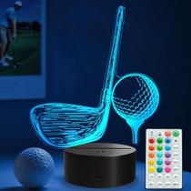 Lâmpada de ilusão 3D POSSHE Golf, luz noturna, temporizador de 16 cores Lâmpada de ilusão 3D POSSHE Golf, luz noturna, temporizador de 16 cores