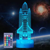 Lâmpada de ilusão 3D POSSHE Space Shuttle Night Light com controle remoto Lâmpada de ilusão 3D POSSHE Space Shuttle Night Light com controle remoto