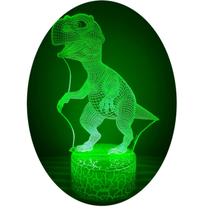 Lâmpada de ilusão 3D Tyrannosaurus rex 7 cores LED Dinosaur