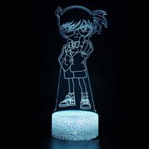Lâmpada de ilusão LED 3D com luz noturna Detective Conan Anime