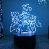 Lâmpada de ilusão LED 3D com luz noturna Five Nights Freddys Anime