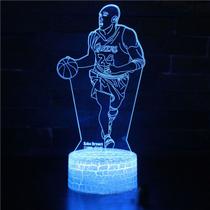 Lâmpada de ilusão LED 3D com luz noturna Kobe Bryant Star Anime