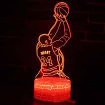 Lâmpada de ilusão LED 3D com luz noturna, tema de anime Kobe Bryant