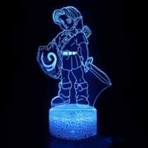 Lâmpada de ilusão LED 3D Night Light Anime Links com 7 cores