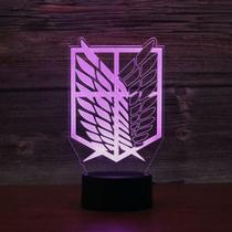 Lâmpada de ilusão LED 3D Night Light Attack on Titan Anime