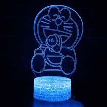 Lâmpada de ilusão LED 3D Night Light Doraeemon Tema de anime