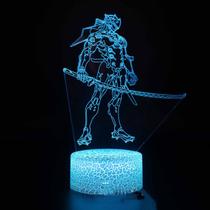 Lâmpada de ilusão LED 3D Night Light Genji Overwatch Anime
