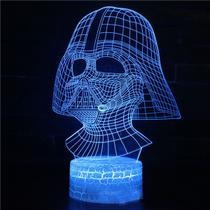 Lâmpada de ilusão LED 3D Night Light: tema de anime Darth Vader
