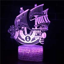 Lâmpada de ilusão LED 3D Night Light Thousand Sunny Anime Lâmpada de ilusão LED 3D Night Light Thousand Sunny Anime