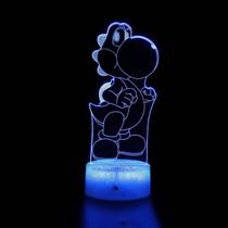 Lâmpada de ilusão LED Night Light Yoshi Anime 3D para crianças