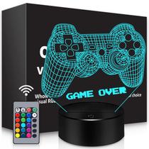 Lâmpada de ilusão Night Light BASSI 3D Gamepad Game Over Console Lâmpada de ilusão Night Light BASSI 3D Gamepad Game Over Console