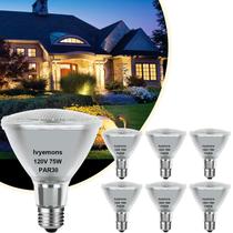 Lâmpada de inundação halógena Ivyemons PAR30 75W 120V 800lm (x6) Lâmpada de inundação halógena Ivyemons PAR30 75W 120V 800lm (x6)