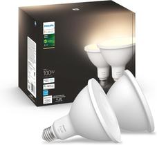 Lâmpada de inundação Philips Hue White PAR38 LED 100W (pacote com 2)