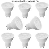 Lâmpada de led dicróica Gu10/ MR16 kit 8 unidades