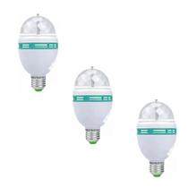 Lâmpada De Led Giratória Colorida 3w Rgb Balada DJ - 3 Unidades