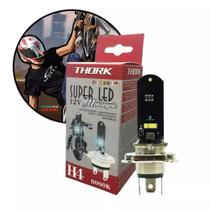 Lampada De Led H4 Farol Para Moto Super Branca DC AC 8000k Super Ultra Led Thork Forte