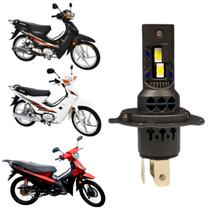 Lâmpada de Led H4 Pk20 Farol Alto e Baixo Moto Shineray Super Branca Efeito Xenon Iluminação Forte 6500 Lúmens Voltagem DC 9V - 32V