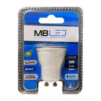 Lâmpada de Led Mini Dicroica 3W 6000K 38 GU10 Bivolt - MB Led - MLP5028 Lâmpada de Led Mini Dicroica 3W 6000K 38 GU10 Bivolt - MB Led - MLP5028