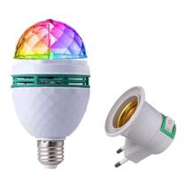 Lampada De Led Tipo Mini Globo Giratorio RGB Com Soquete