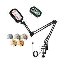 Lâmpada De Lupa LED Ajustável Com Braço De Fixação, 5 Modos De Cor, Regulagem Contínua, Ferramenta