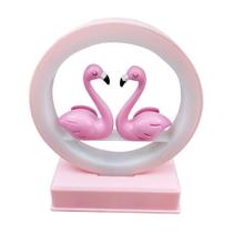 Lâmpada de luz noturna Flamingo com resina plástica rosa musical