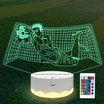 Lâmpada de luz noturna LED Ammonite Soccer Goalie 3D 16 cores Lâmpada de luz noturna LED Ammonite Soccer Goalie 3D 16 cores