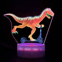 Lâmpada de mesa 3D Custom Dinosaur Tri-Color Visual Illusion