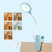 Lâmpada de mesa Akynite LED Clip on Light 5 modos 5 brilhos: azul Lâmpada de mesa Akynite LED Clip on Light 5 modos 5 brilhos: azul