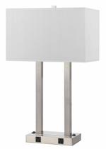 Lâmpada de mesa Cal Metal 60W x 2 com duas tomadas Lâmpada de mesa Cal Metal 60W x 2 com duas tomadas