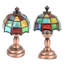 Lâmpada de mesa Dollhouse ANGGREK LED sem fio com abajur colorido Lâmpada de mesa Dollhouse ANGGREK LED sem fio com abajur colorido