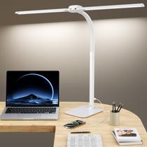 Lâmpada de mesa Kary 24W de cabeça dupla USB com carregamento ajustável Lâmpada de mesa Kary 24W de cabeça dupla USB com carregamento ajustável