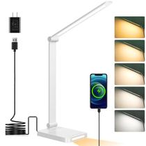 Lâmpada de mesa LED Dott Arts com portas USB, 5 modos de cores, branco