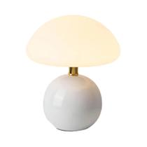 Lâmpada De Mesa LED Em Forma De Cogumelo Branco Com Corpo De Ferro Para Decoração Moderna De Quarto Lâmpada De Mesa LED Em Forma De Cogumelo Branco Com Corpo De Ferro Para Decoração Moderna De Quarto