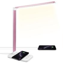 Lâmpada de mesa LED JOSTIC com carregador sem fio de 10W rosa Lâmpada de mesa LED JOSTIC com carregador sem fio de 10W rosa