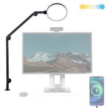 Lâmpada de mesa LED LUME CUBE Edge 2.0 regulável com porta USB preta